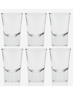 Set de 6 vasos tequileros Haus vidrio 34 Mililitros