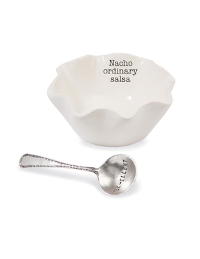 Set De Bowl Dip Y Cuchara Mud Pie Circa Blanco