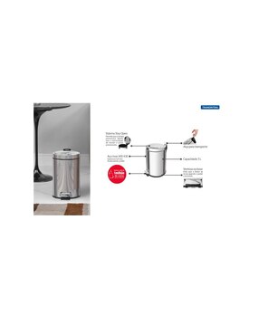 Bote de basura acero inoxidable c/pedal Tramontina 3 L