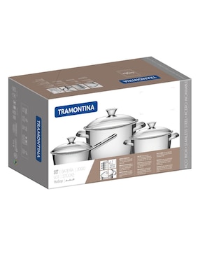 Batería de cocina 7 piezas Tramontina acero Allegra