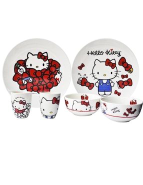 Vajilla cerrada Siglo Xxi hello kitty and friends de porcelana para 4 personas