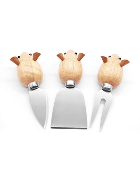 Set de cuchillos para quesos Kikkerland 3 piezas