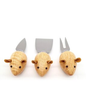 Set de cuchillos para quesos Kikkerland 3 piezas