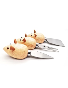 Set de cuchillos para quesos Kikkerland 3 piezas