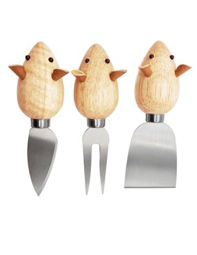 Set de cuchillos para quesos Kikkerland 3 piezas