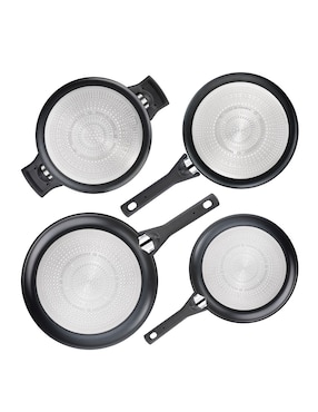 Batería de cocina T-Fal Hard Titanium Pro de aluminio antiadherente titanio 12 piezas