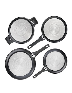 Batería de cocina T-Fal Hard Titanium Pro de aluminio antiadherente titanio 12 piezas