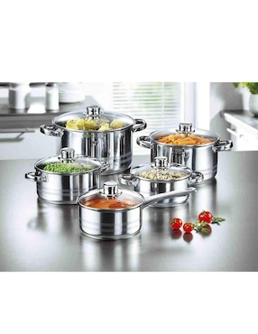 Batería de cocina 10 piezas Yajad Hogar acero inoxidable