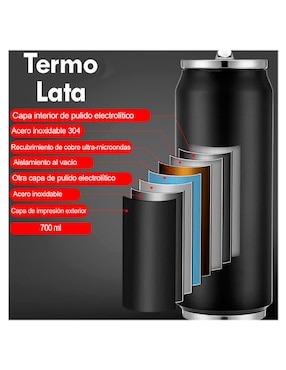 Termo doble pared Running de acero inoxidable con tapa rosca 680 ml