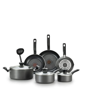 Batería De Cocina T-Fal De Aluminio Antiadherente 10 Piezas