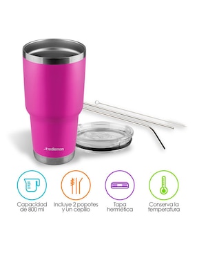 Termo Redlemon de acero inoxidable con tapa disc top 800 ml