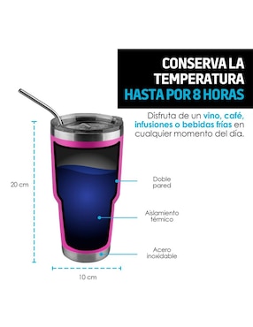 Termo Redlemon de acero inoxidable con tapa disc top 800 ml