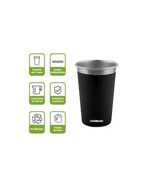 Set de vasos Red Lemon acero inoxidable