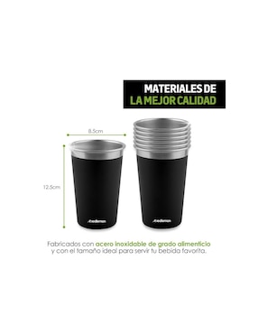 Set de vasos Red Lemon acero inoxidable