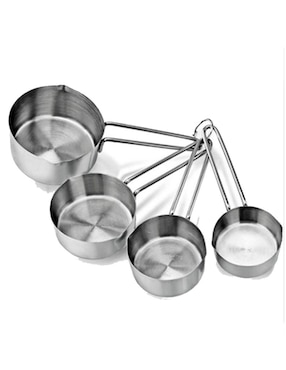 Set de 4 tazas medidoras para uso rudo Aleissi acero inoxidable