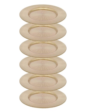 Set de 6 Platos base Reimart vidrio Circle