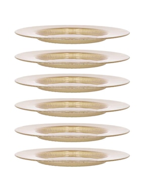 Set de 6 Platos base Reimart vidrio Circle
