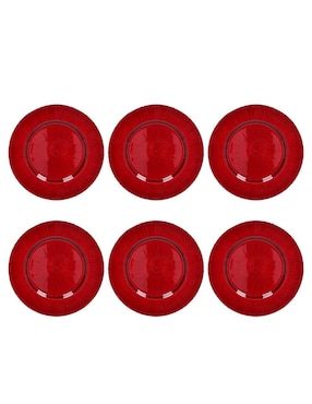 Set de 6 platos base Reimart vidrio