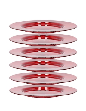 Set de 6 platos base Reimart vidrio
