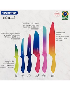 Set de cuchillos multiusos Tramontina 6 piezas