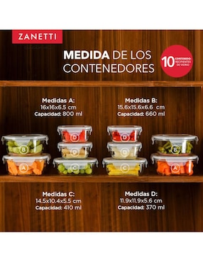 Set contenedores Zanetti de vidrio 22 piezas