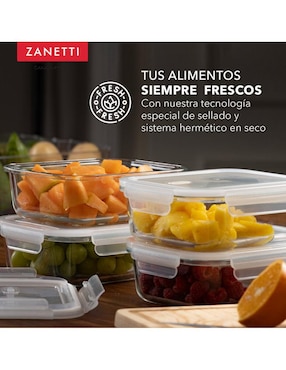 Set contenedores Zanetti de vidrio 22 piezas