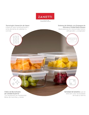 Set contenedores Zanetti de vidrio 22 piezas