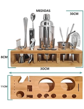 Set Coctelera Ecomlab de acero inoxidable