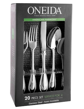 Set cubiertos Oneida de acero inoxidable 20 piezas