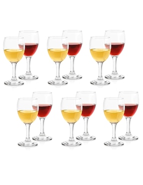 Set de copas para vino Aragon de vidrio 12 piezas