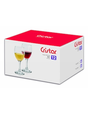 Set de copas para vino Aragon de vidrio 12 piezas