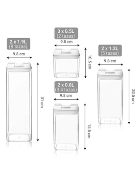 Set de Contenedores Lo Necesito de acrílico
