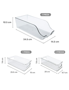 Set de 4 contendores Lo Necesito acrílico