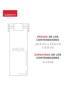Set contenedores Zanetti 8 piezas