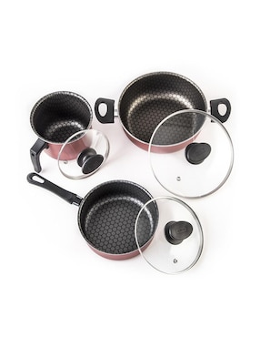 Batería de cocina Cinsa Magnifica de aluminio antiadherente diamante 10 piezas