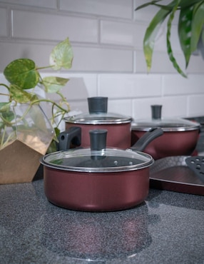 Batería de cocina Cinsa Magnifica de aluminio antiadherente diamante 10 piezas