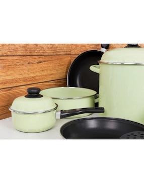 Batería de cocina Cinsa Pontevedra de acero vitrificado antiadherente convencional 11 piezas