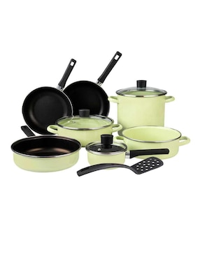 Batería de cocina Cinsa Pontevedra de acero vitrificado antiadherente convencional 11 piezas