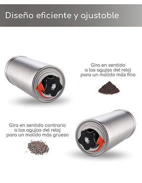 Moledor de café Cazzenie de acero inoxidable