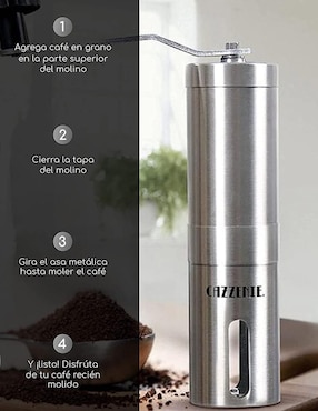 Moledor de café Cazzenie de acero inoxidable
