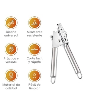 Abrelatas manual Bazzeff de acero inoxidable