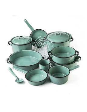 Batería de cocina Cinsa Yaqui Plus de acero vitrificado 13 piezas