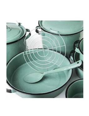 Batería de cocina Cinsa Yaqui Plus de acero vitrificado 13 piezas