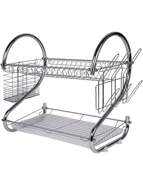 Escurridor de trastes Kecompras Cromado de acero inoxidable