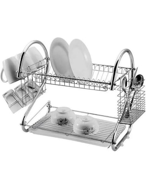 Escurridor de trastes Kecompras Cromado de acero inoxidable