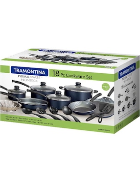Batería de cocina Tramontina de aluminio antiadherente convencional 18 piezas