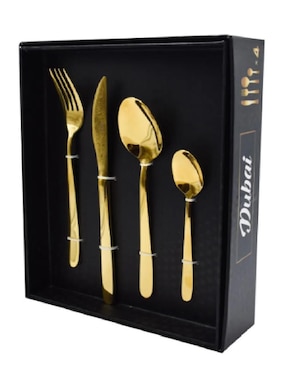 Set cubiertos Nuvó Dubaí de acero inoxidable 16 piezas