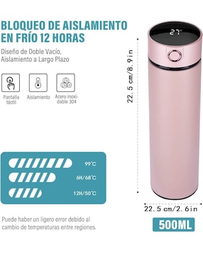 Termo Genérica de acero inoxidable con tapa rosca 500 ml