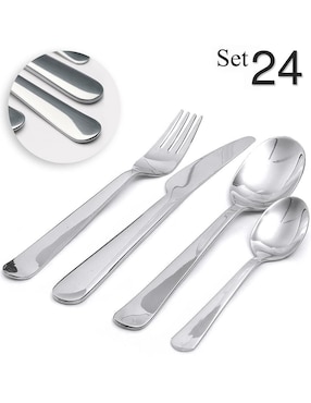 Set cubiertos Aquila Vancouver de acero inoxidable 24 piezas