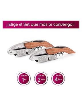 Sacacorchos con forma de T Vituzzi de acero inoxidable